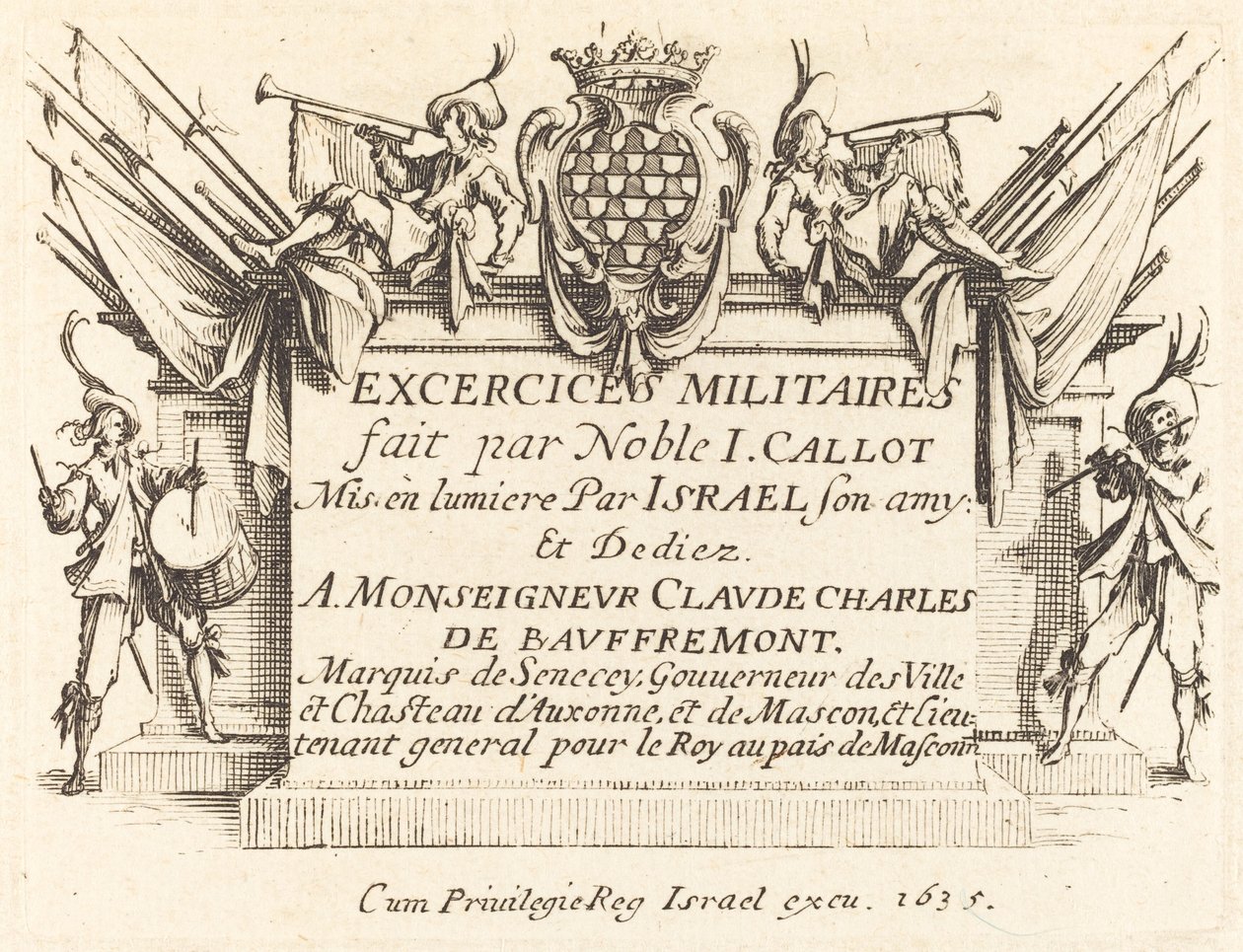 Title Page for The Military Exercises, 1634-1635 by Jacques Callot