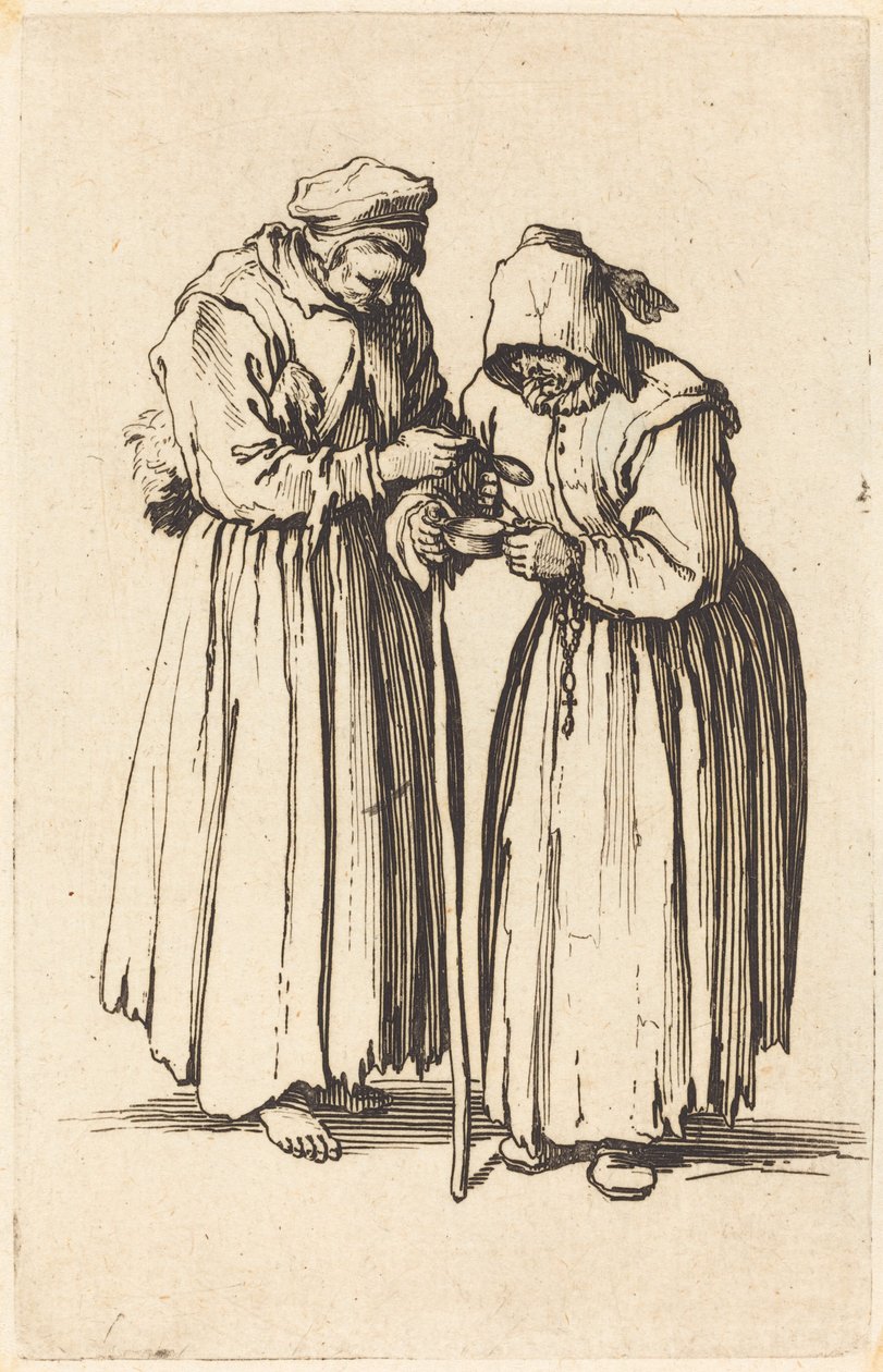 Two Beggar Women by Jacques Callot