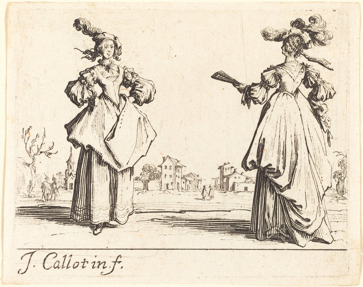 Two Society Women by Jacques Callot