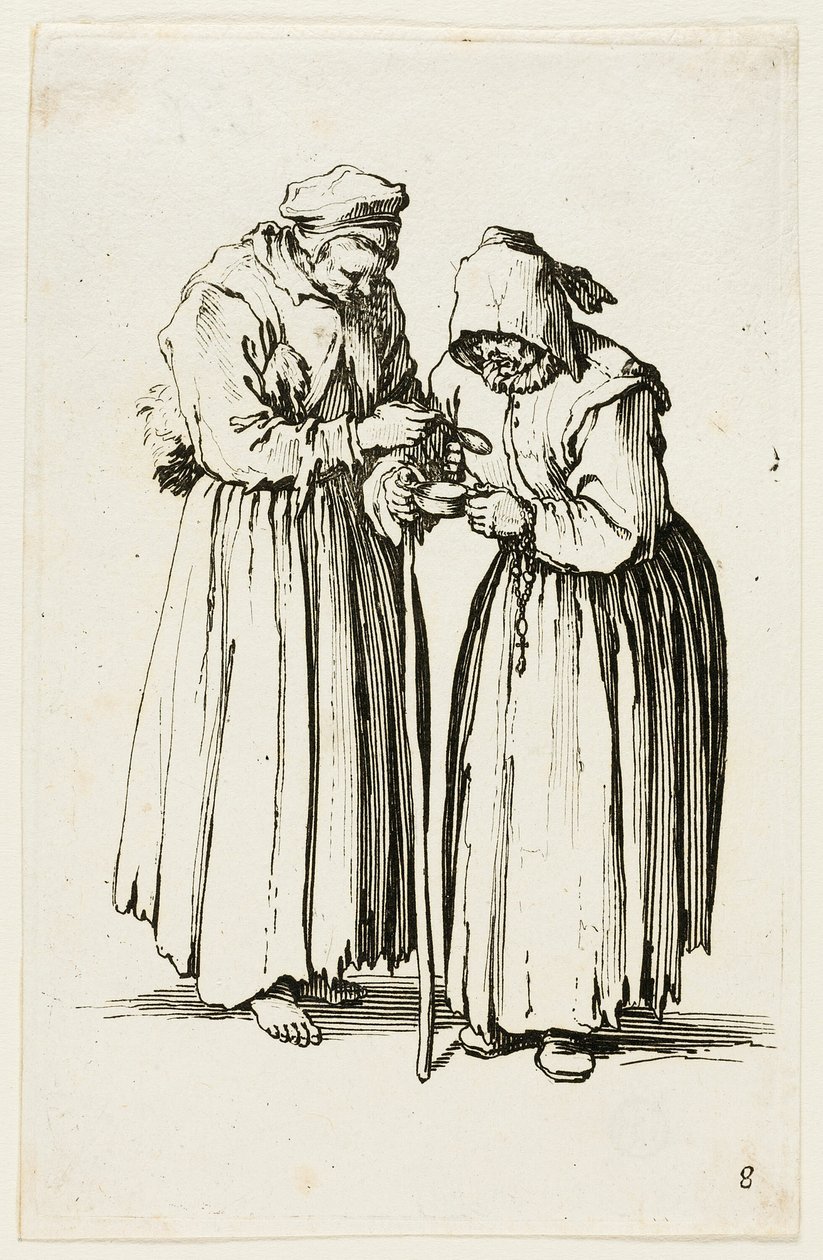 Two Women Beggars, Plate Eight from The Beggars by Jacques Callot