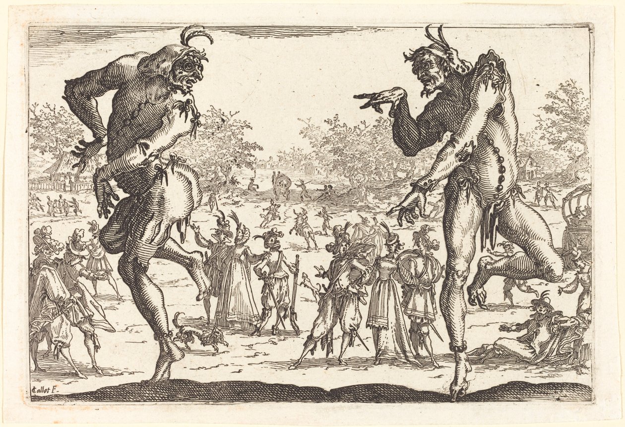 Two Zanni by Jacques Callot