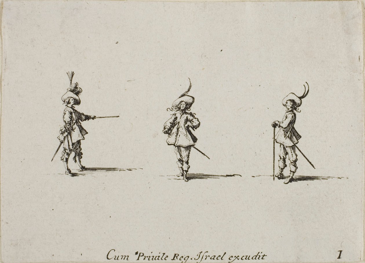 Unarmed Drill, plate one from The Military Exercises by Jacques Callot