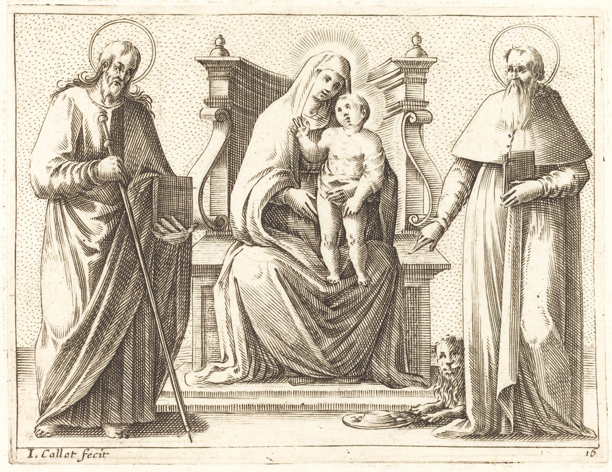 Virgin and Child with Saints James and Jerome by Jacques Callot