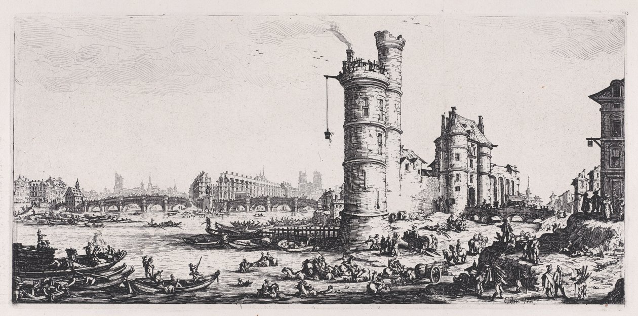 View of the Pont-Neuf, from "The Two Large Views of Paris" by Jacques Callot
