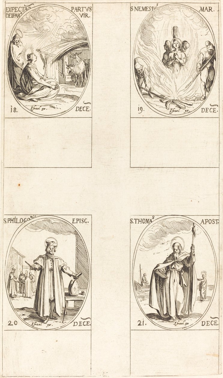 Waiting for the Virgin to Give Birth; St. Nemesius; St. Philogonius; St. Thomas by Jacques Callot