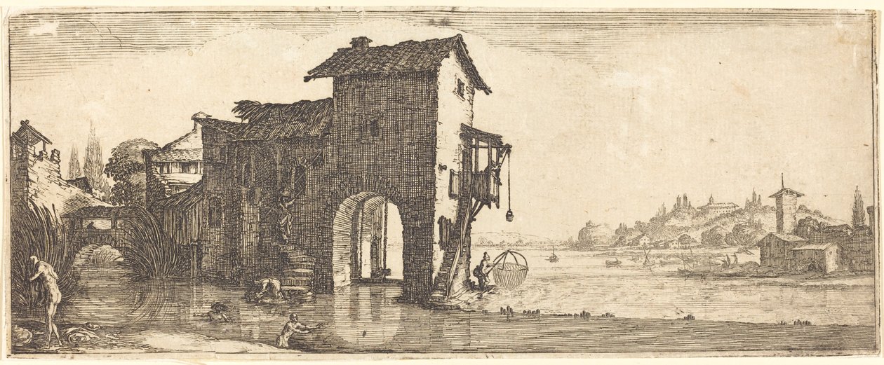 The Watermill by Jacques Callot or Follower of Jacques Callot