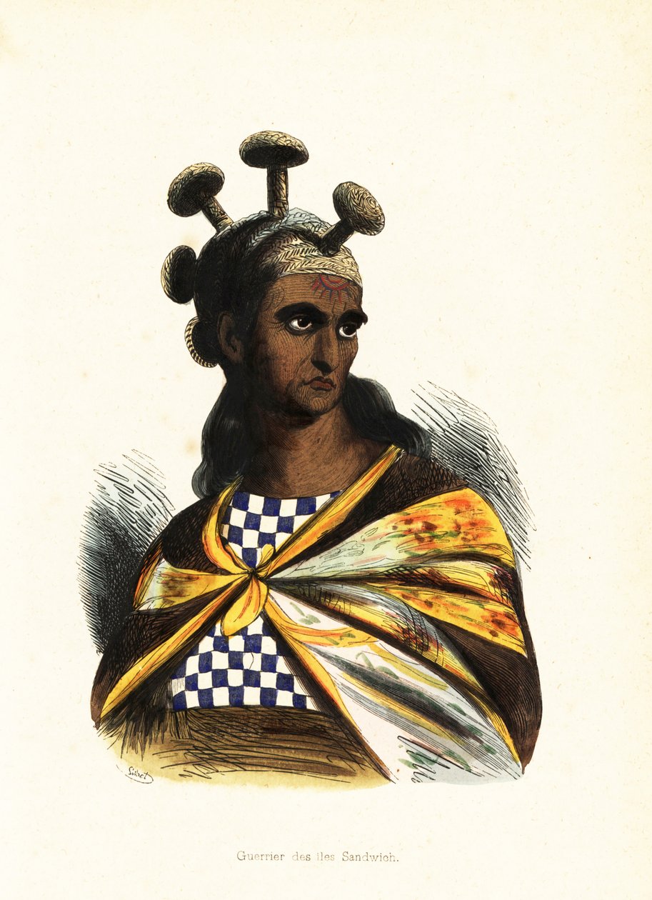Warrior of the Hawaiian Islands by Jacques Etienne Victor (after) Arago