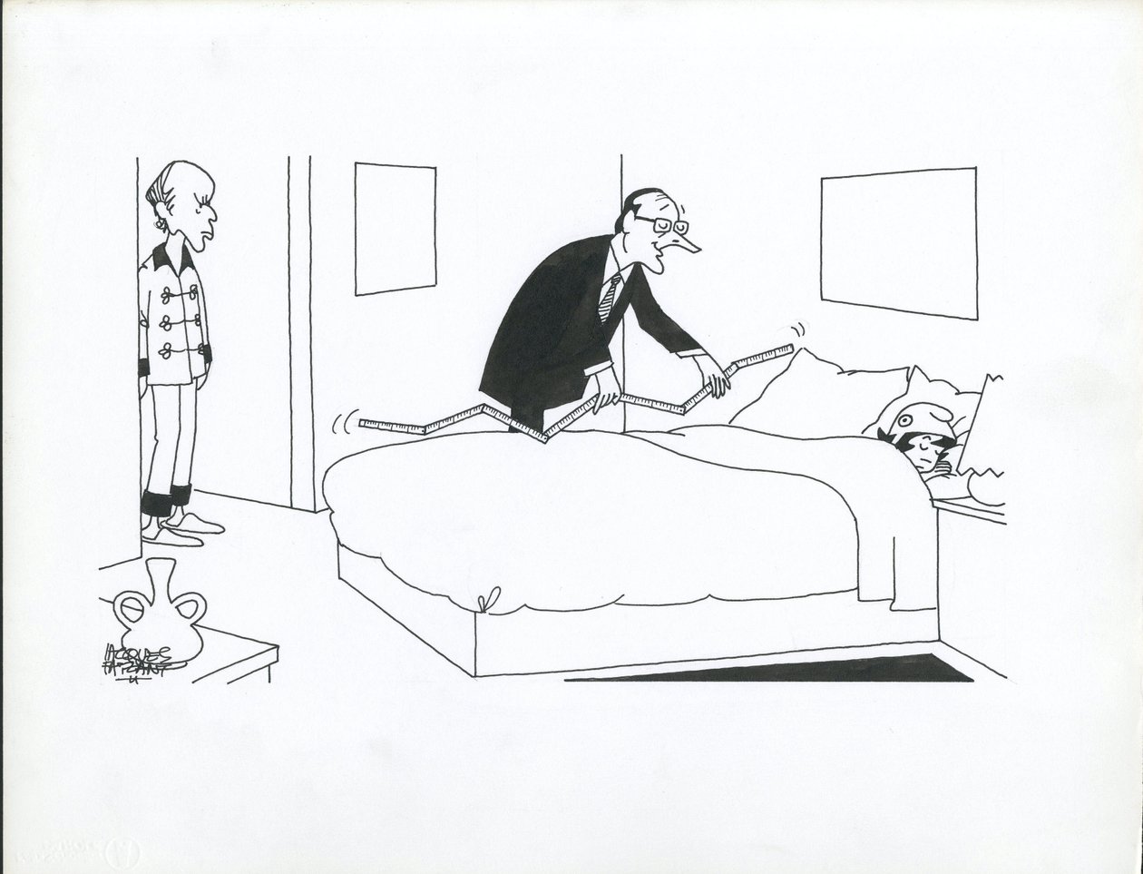 Le Figaro, Satirical in Black & White by Jacques Faizant