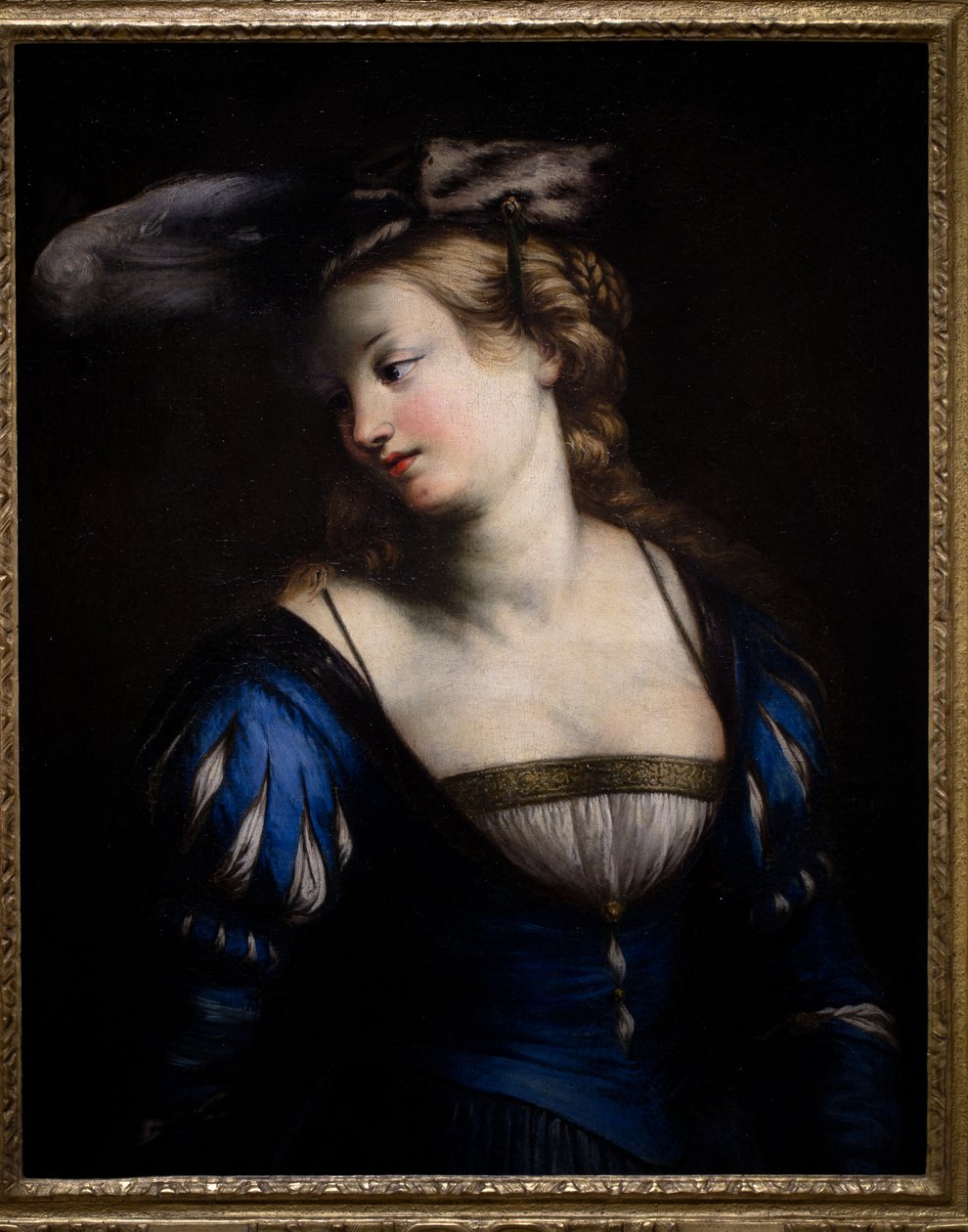 Young Woman in Blue Bodice by Jacques Francois Courtin