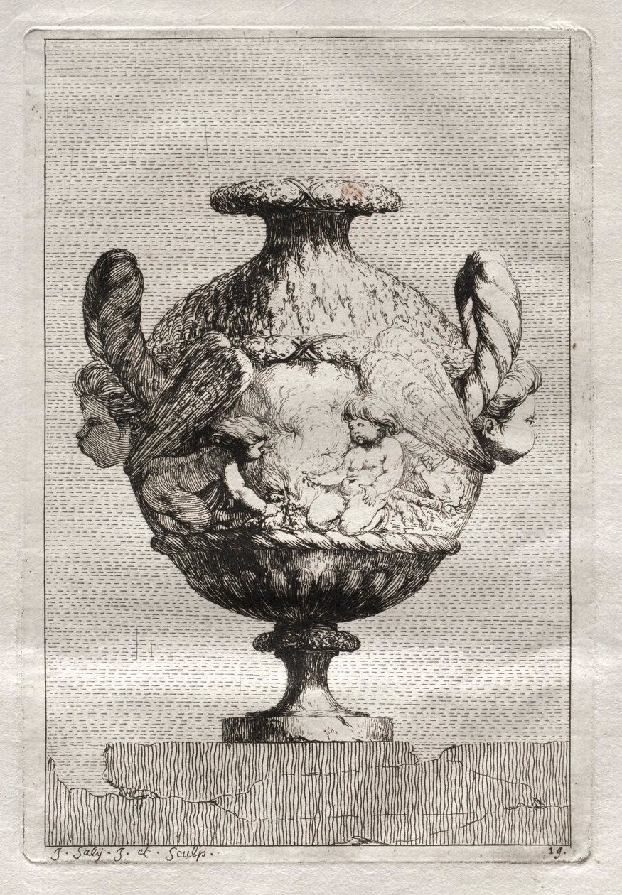 Suite of Vases: Plate 19, 1746 by Jacques Francois Joseph Saly