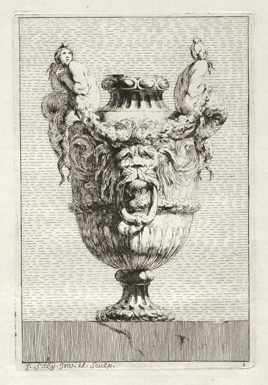 Suite of Vases: Plate 1 by Jacques Francois Joseph Saly