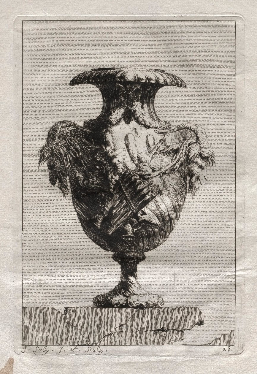 Suite of Vases: Plate 28 by Jacques Francois Joseph Saly