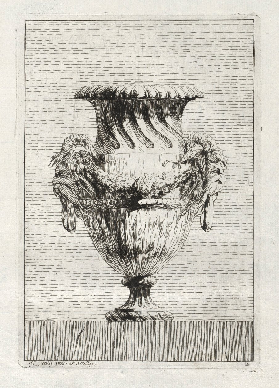 Suite of Vases: Plate 2, 1746 by Jacques Francois Joseph Saly