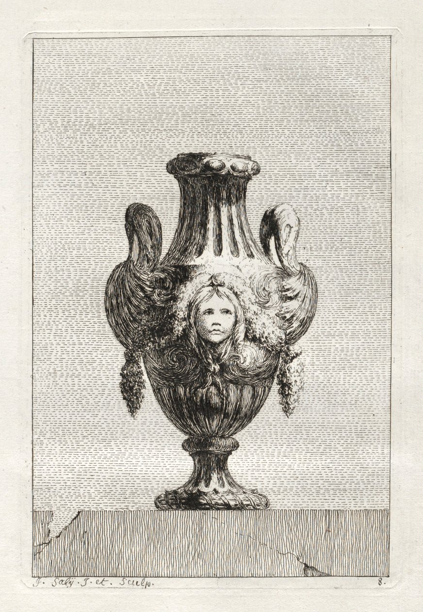 Suite of Vases: Plate 8, 1746 by Jacques Francois Joseph Saly