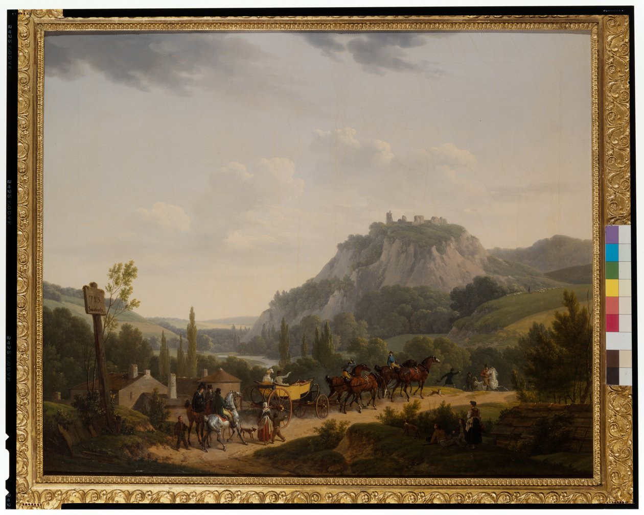 A Group of Travellers in a Landscape by Jacques Francois Joseph Swebach
