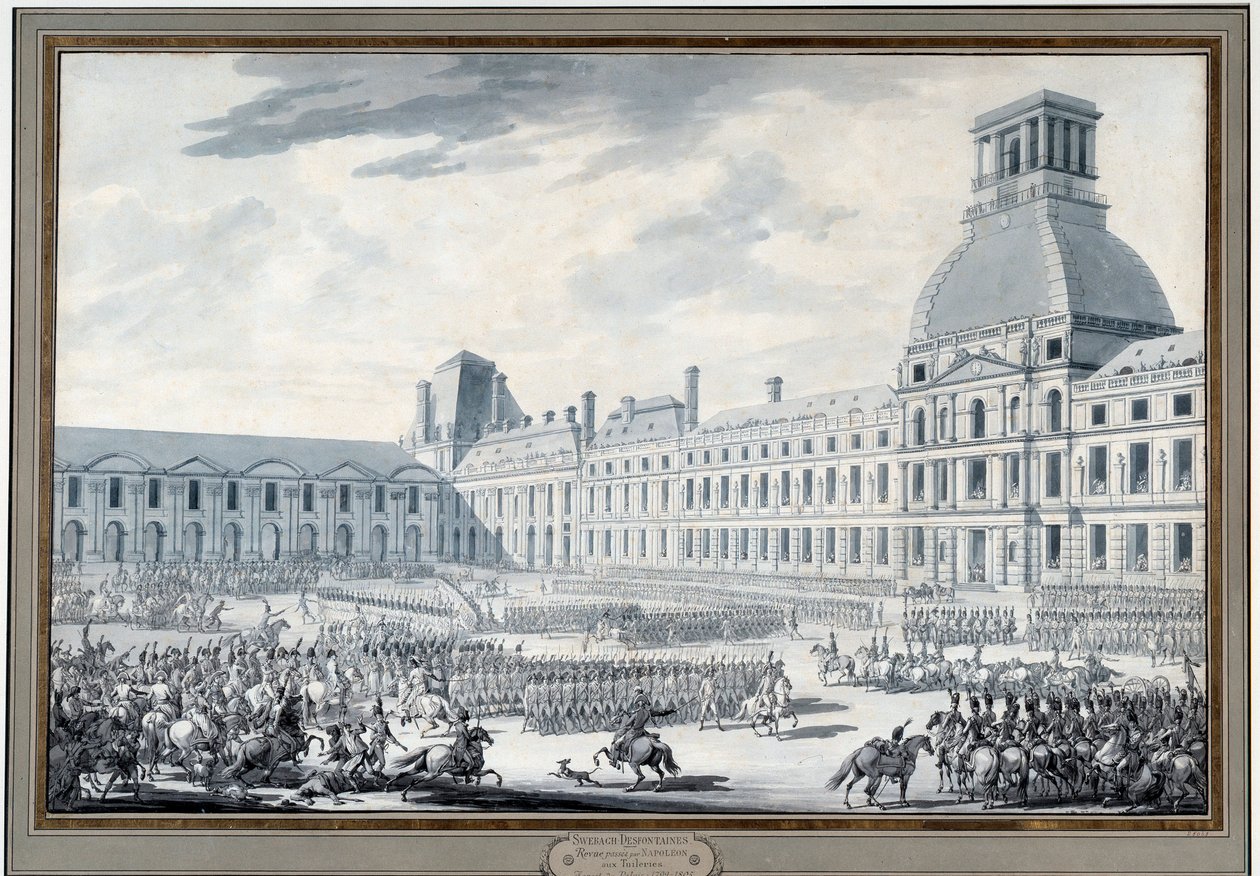 Review of the Troops by Napoleon Bonaparte at the Tuileries by Jacques Francois Joseph Swebach