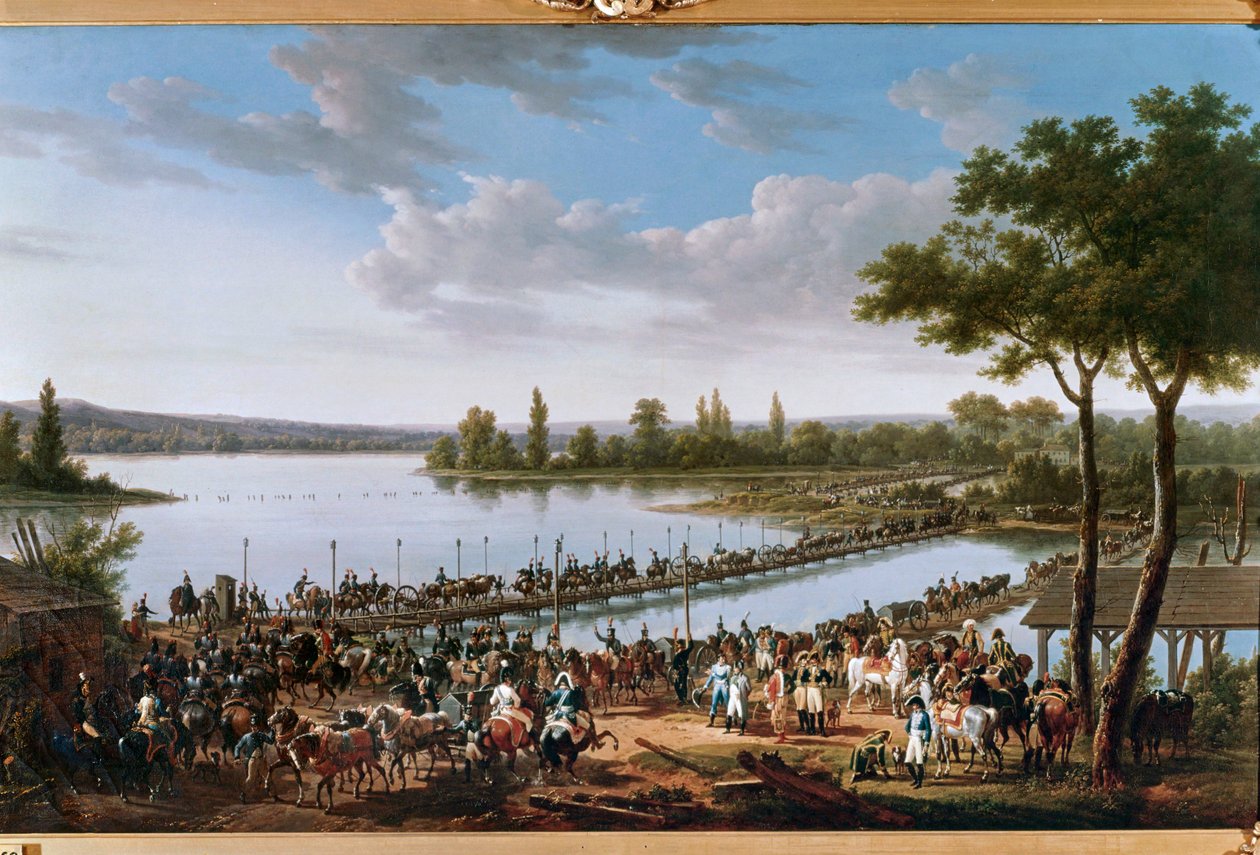 The passage of the Danube by Napoleon before the battle of Wagram by Jacques Francois Joseph Swebach