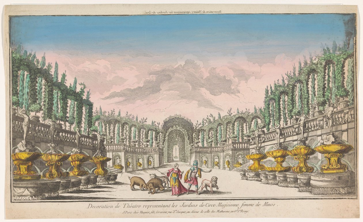 View of the Garden of Circe (Theater Decoration Representing the Gardens of Circe) by Jacques Gabriel Huquier