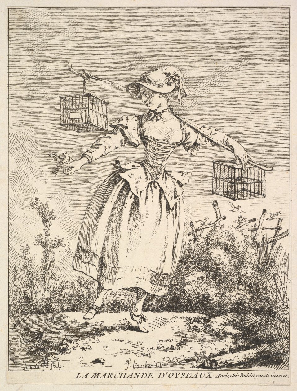 The Bird Merchant by Jacques Gabriel Huquier