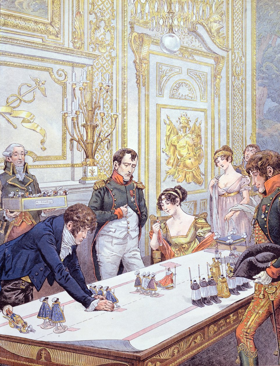 Napoleon and his wife Josephine Preparing the Coronation, illustration from 