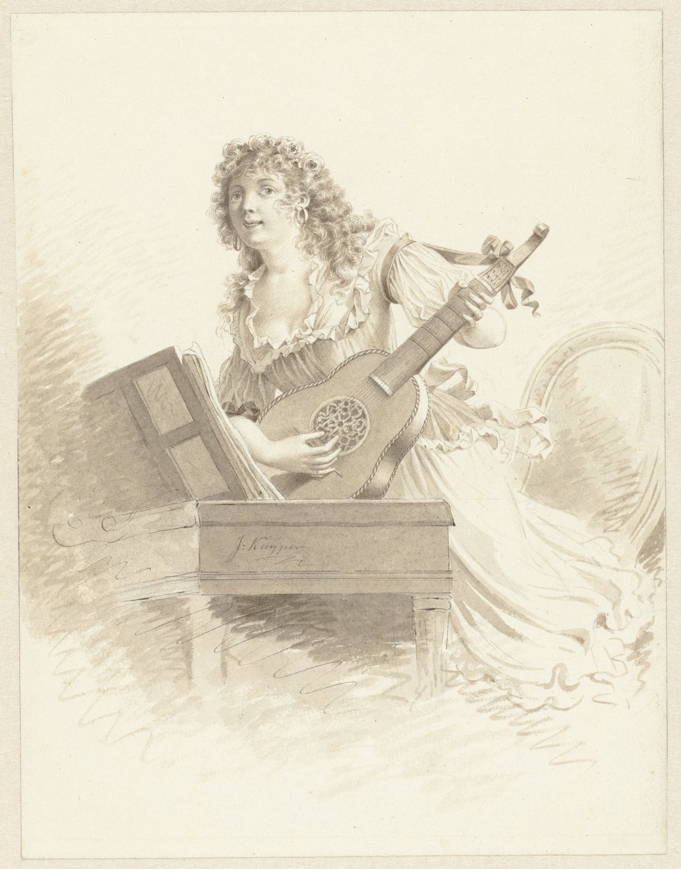 Lady Playing a Guitar by Jacques Kuyper