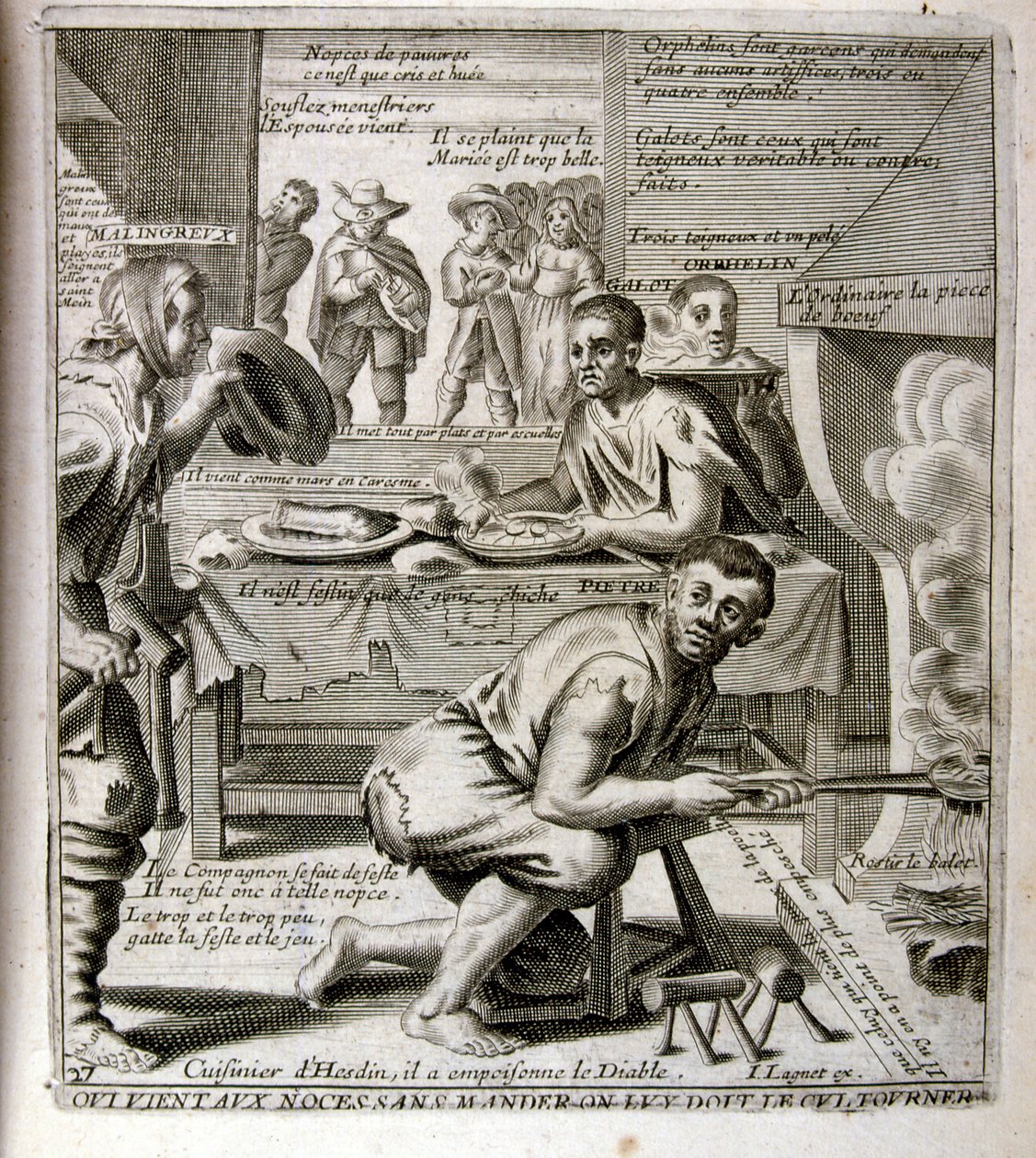 17th century engraved illustration from a collection of proverbs by Jacques Lagniet by Jacques Lagniet