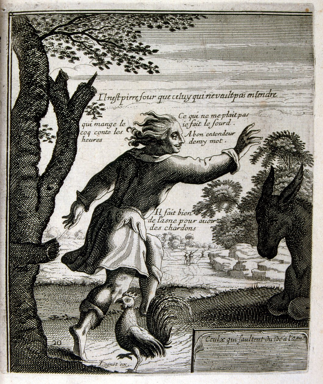 17th century engraved illustration from a collection of proverbs by Jacques Lagniet by Jacques Lagniet
