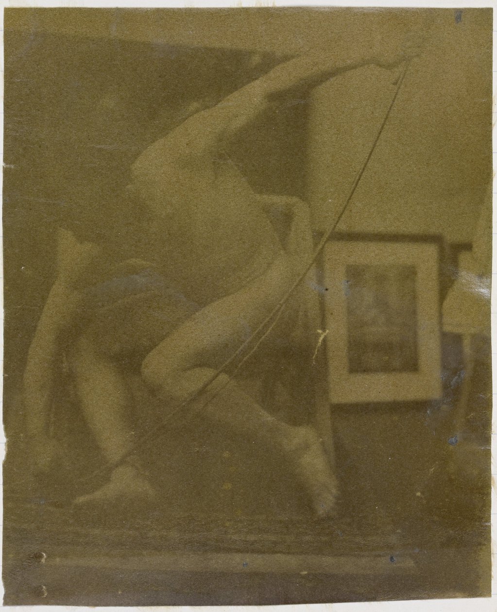 Study of a Male Nude Model, Crouching with a Bow in Hand, in the Studio of Jacques de Lalaing by Jacques Lalaing (attributed to)