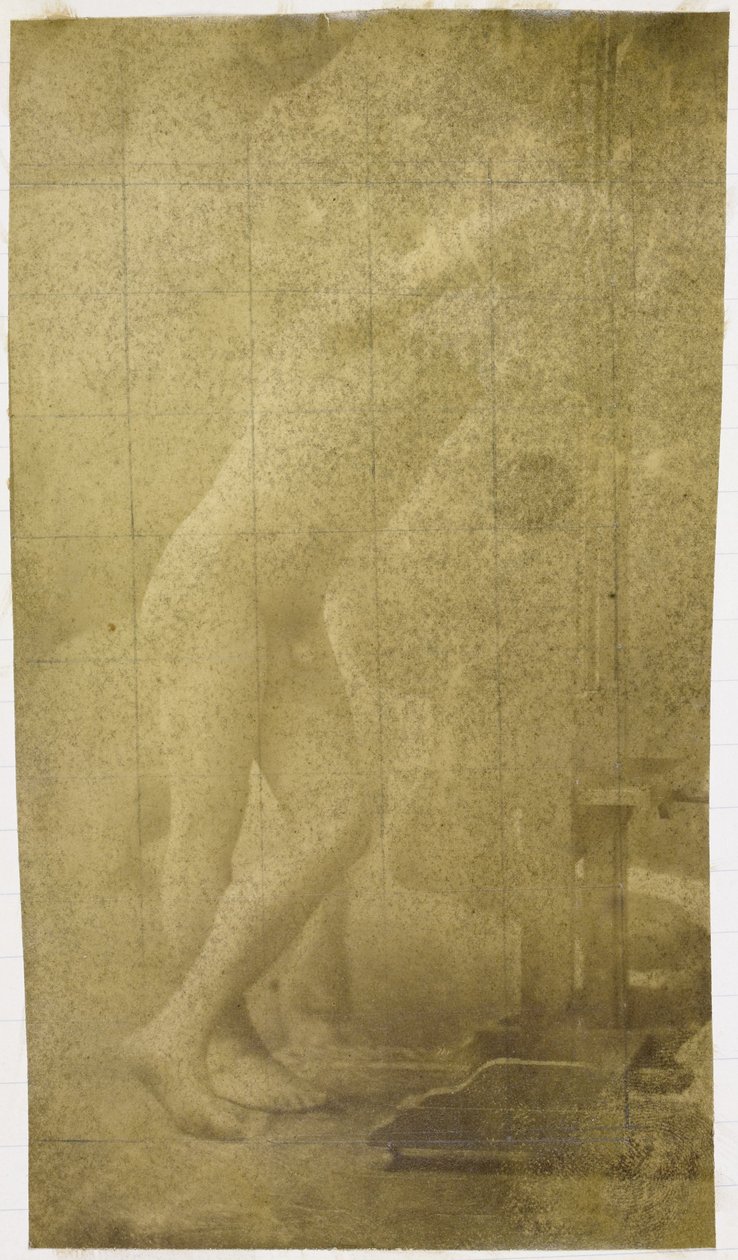 Study of a Male Nude Model, Standing and Leaning Against an Easel, in the Studio of Jacques de Lalaing by Jacques Lalaing (attributed to)