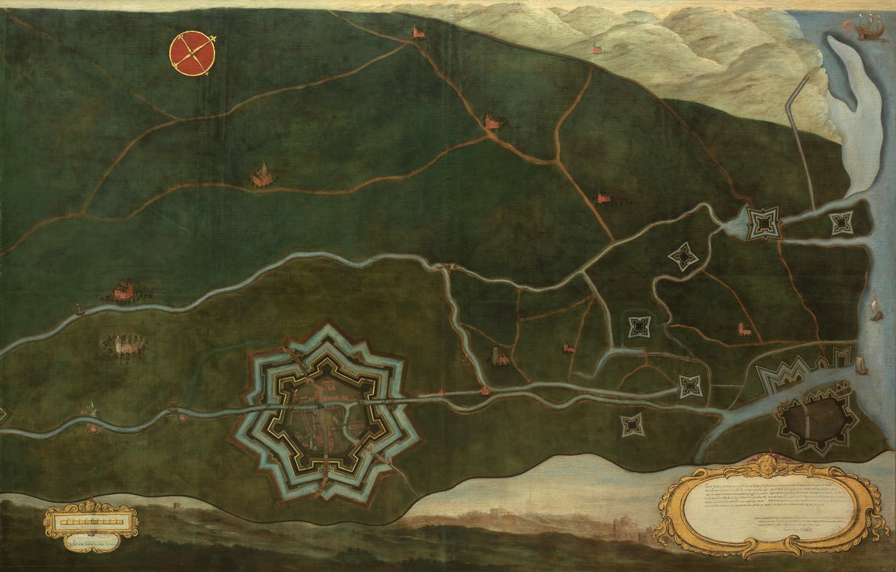 Map of Damme and the Spanish Border Fortresses near Sluis by Jacques Lobberecht