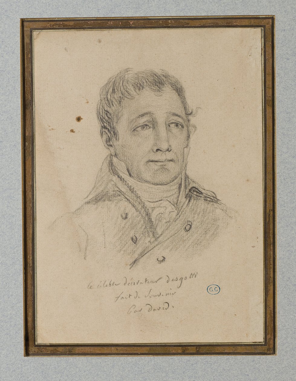 Portrait of Ignace-Eugène-Marie Degotti by Jacques Louis (workshop of) David