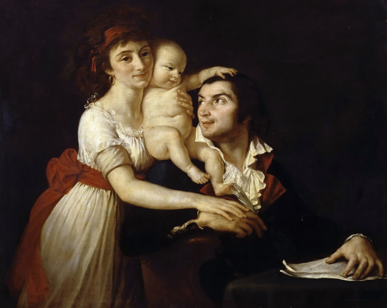 Camille Desmoulins with His Wife Lucile and Child by Jacques Louis David
