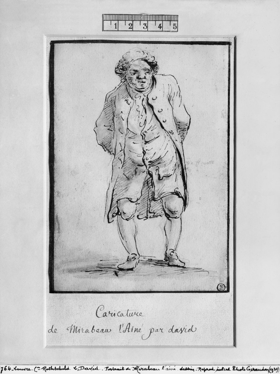Caricature of Honore Gabriel Riqueti, Comte de Mirabeau by Jacques Louis David