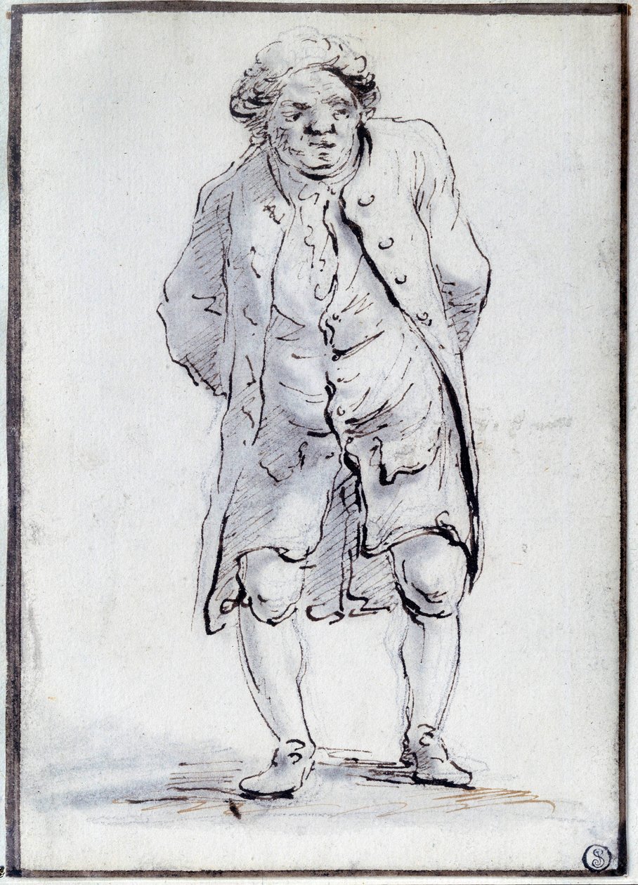 Cartoon of Honore Gabriel Riqueti, Count of Mirabeau (1749-1791) by Jacques Louis David