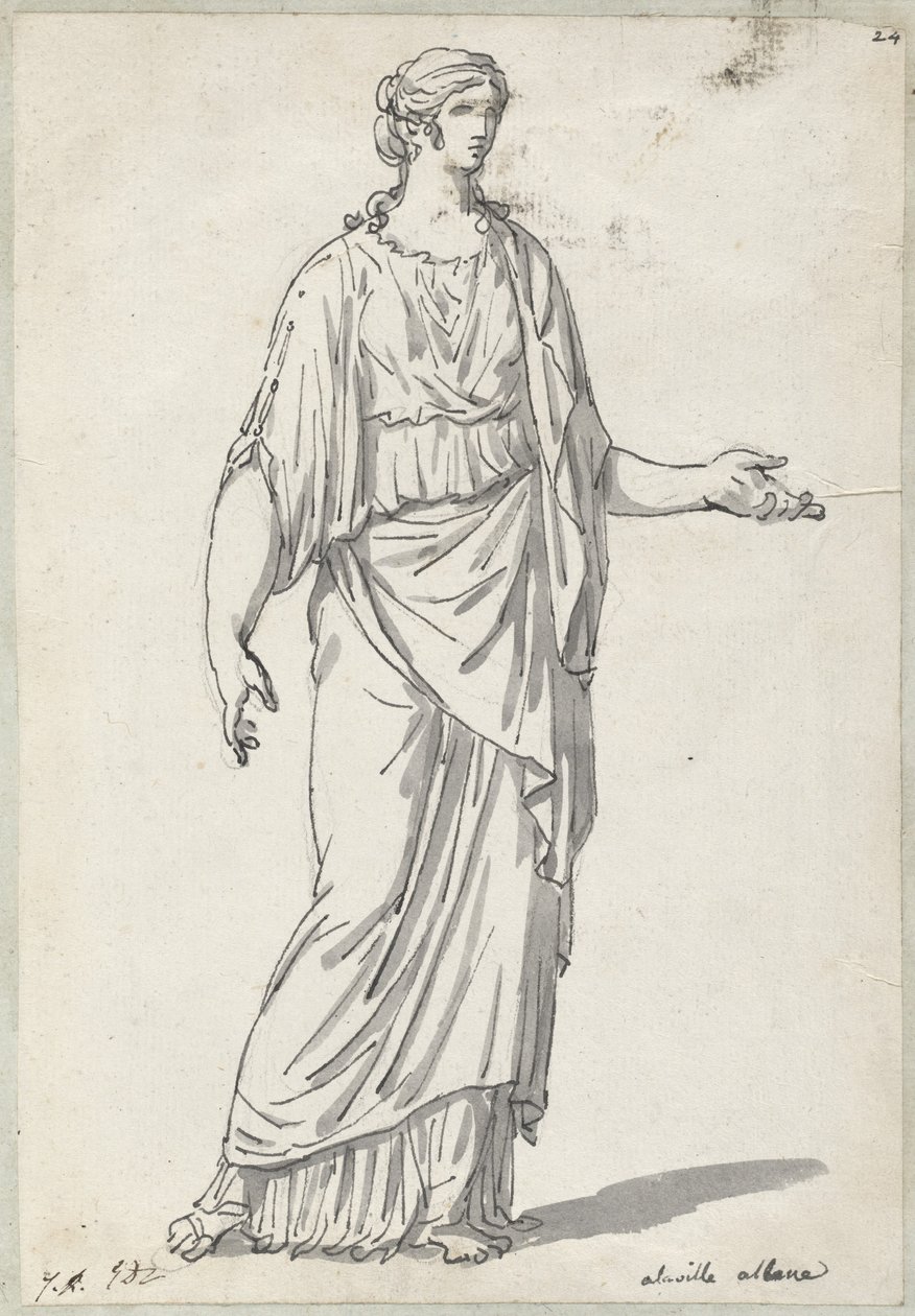 Classical Sculpture of a Woman with an Outstretched Arm by Jacques Louis David