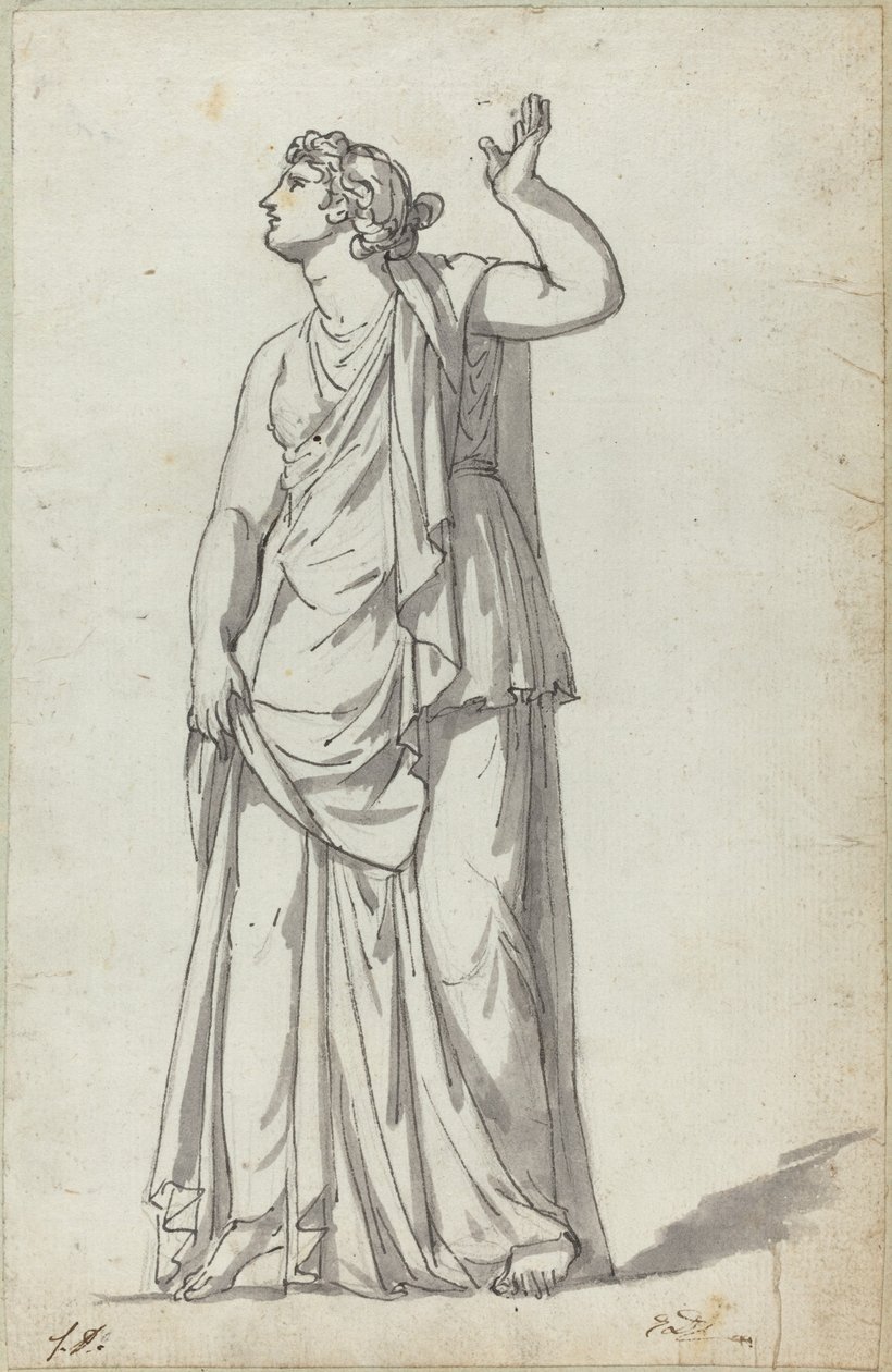 Roman Statue of a Muse (Anchyrrhoe) by Jacques Louis David