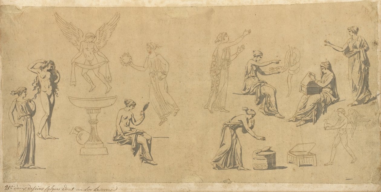 Studies of Classical Women, with Eros by Jacques Louis David