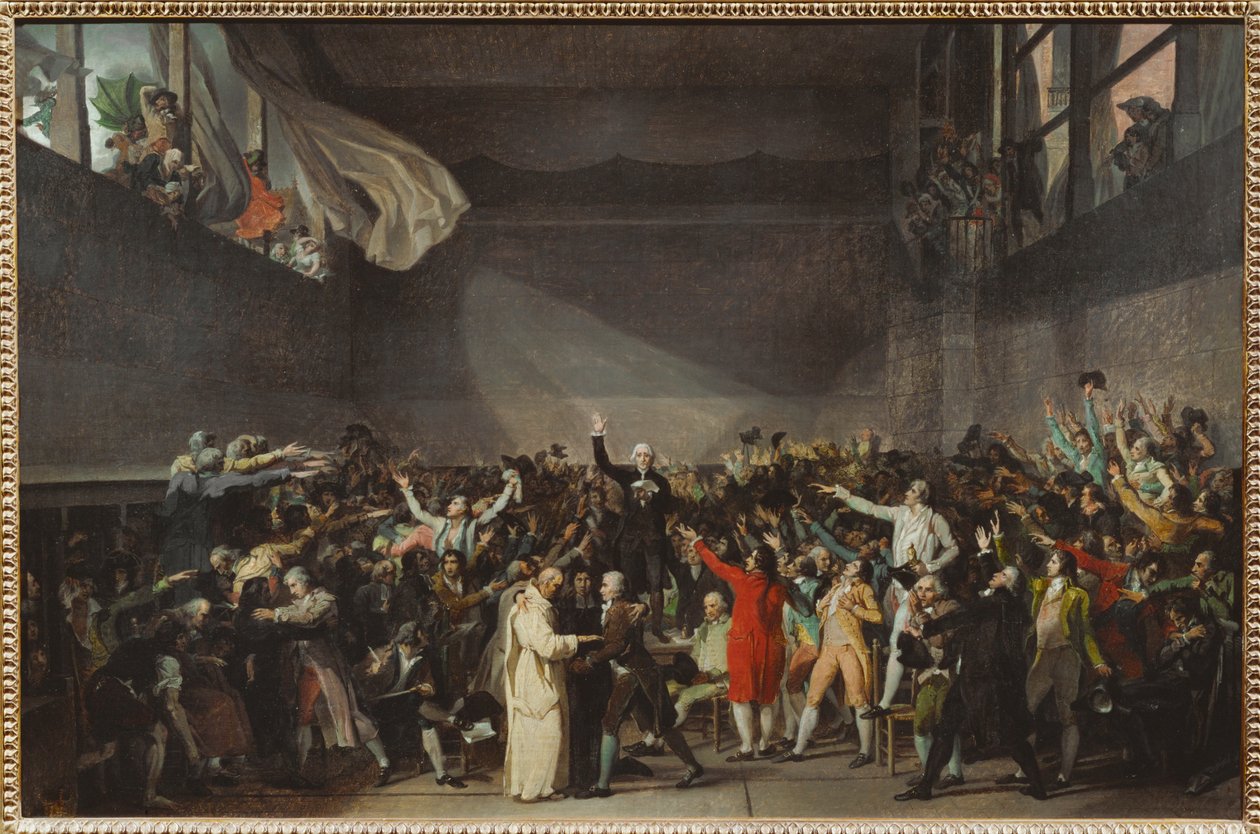 The Oath of the Jeu de Paume, when the Three Estates refused to disband upon royal orders by Jacques Louis David