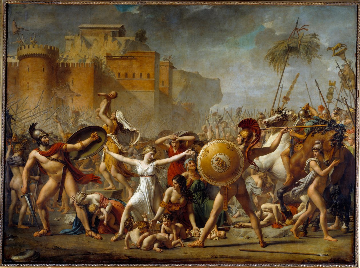 The Sabines Interposing Between Their Roman Husbands and Their Sabine Brothers Showing Them Their Children by Jacques Louis David
