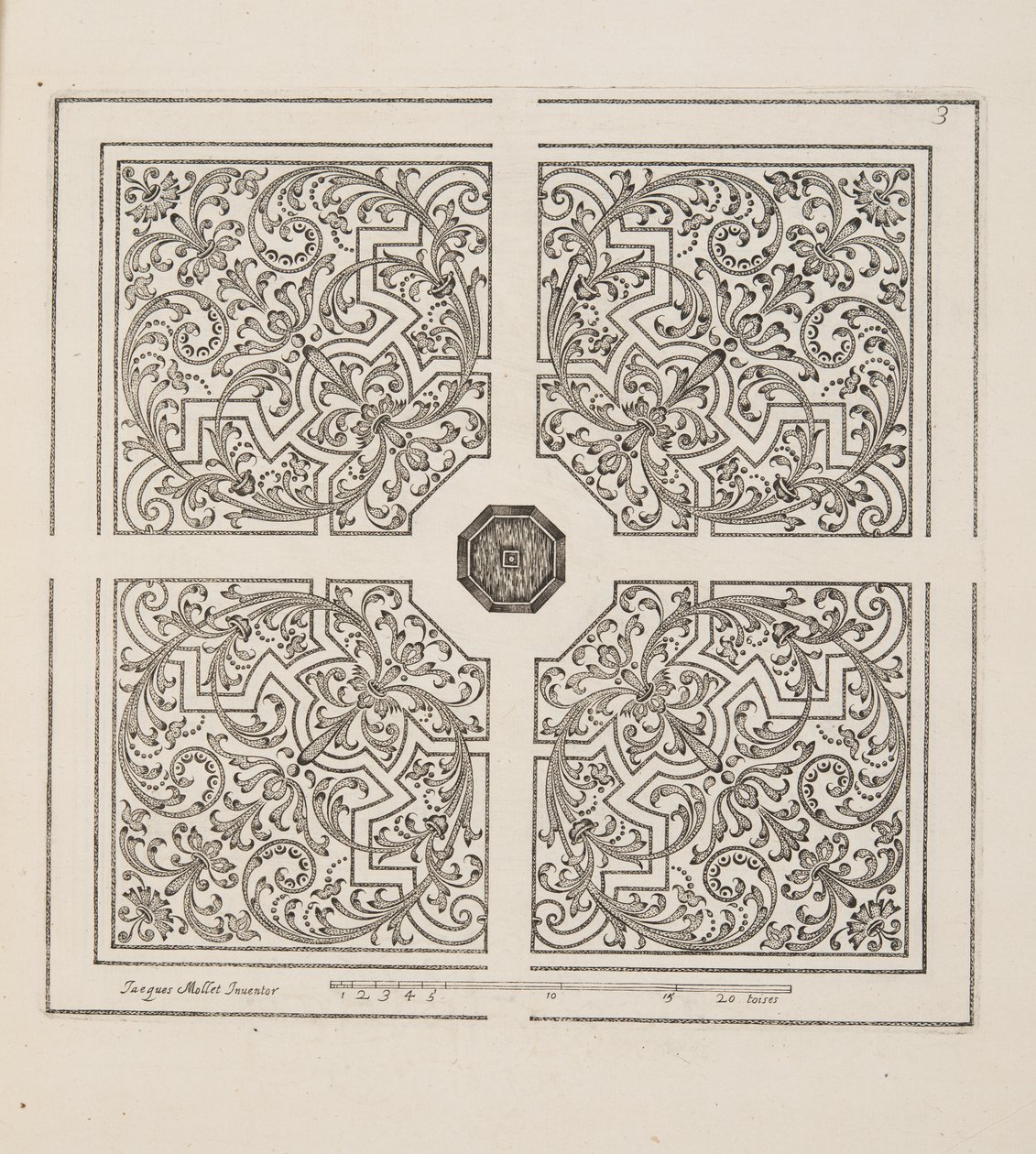 Design for Parterre, from Theatre des Plans et Jardinages, pub.1652 by Jacques Mollet