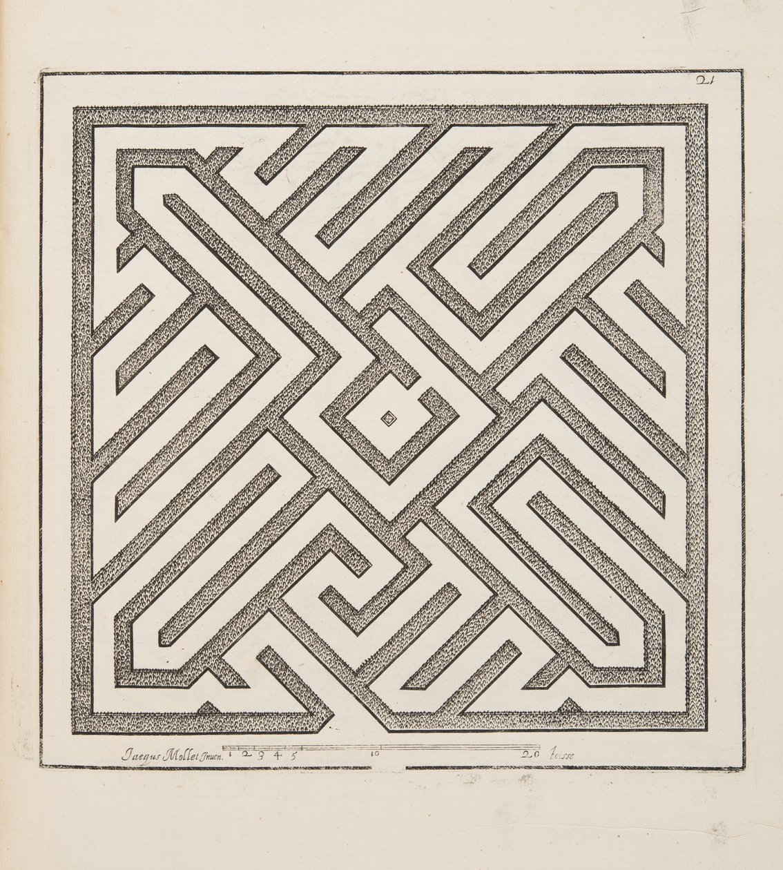 Design for Parterre, from Theatre des Plans et Jardinages, pub.1652 (engraving) by Jacques Mollet