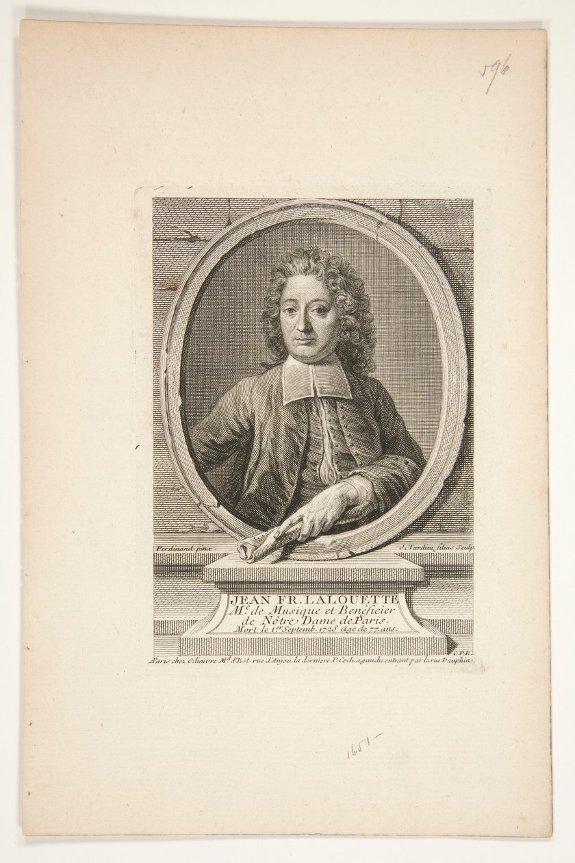 Portrait of Jean François Lalouette by Jacques Nicolas Tardieu