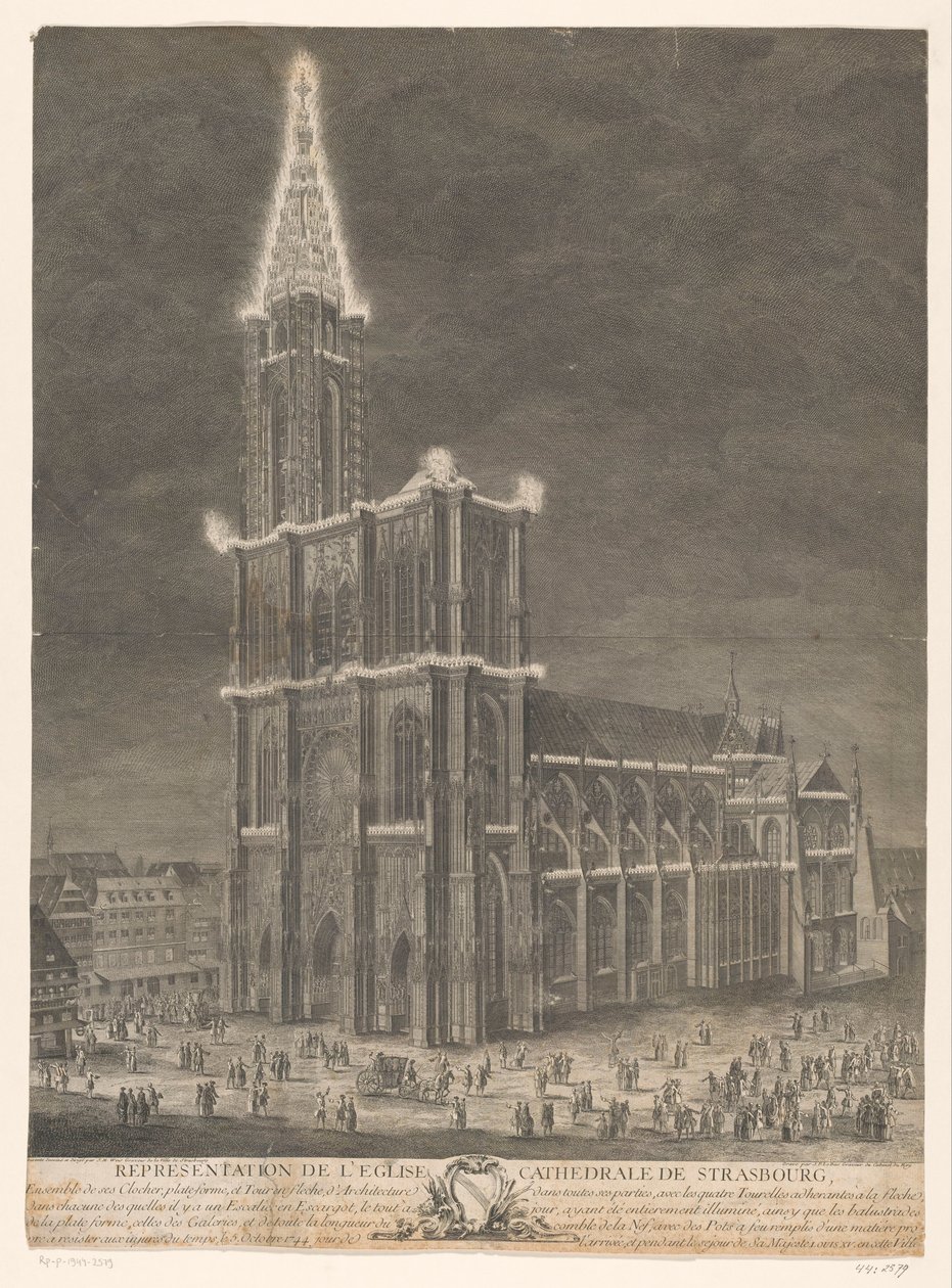 View of the Cathedral of Strasbourg by Jacques Philippe Le Bas