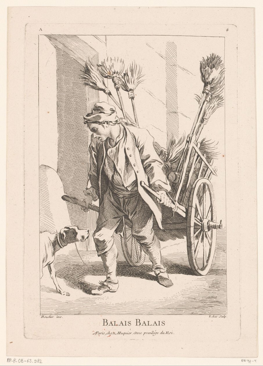 Street Vendor with Brooms by Jacques Philippe Le Bas