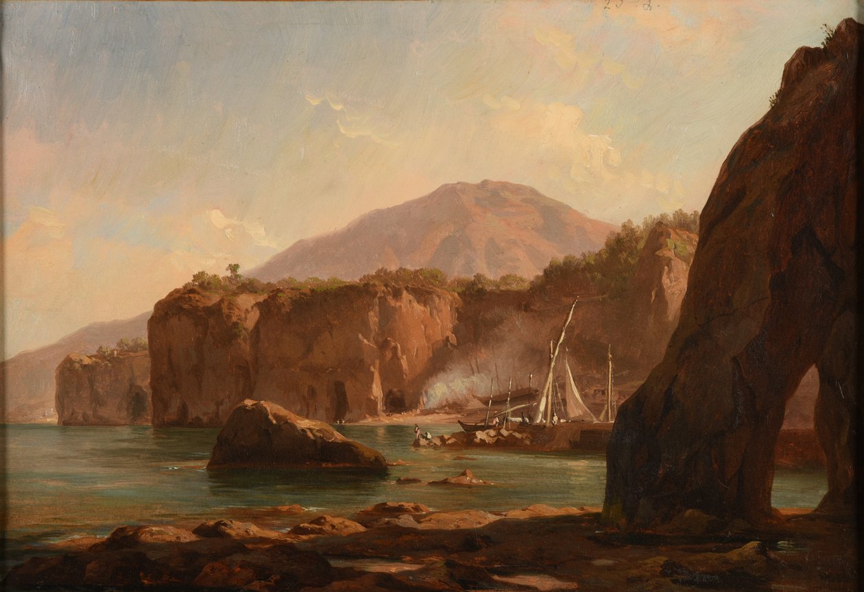 Caves and Cliffs by the Sea by Jacques Raymond Brascassat