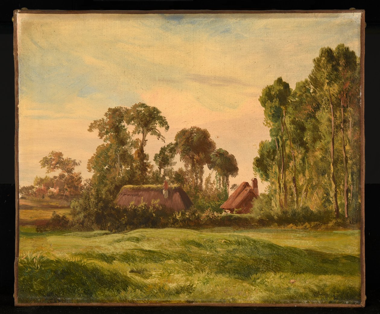 Landscape with Farm View Through Trees by Jacques Raymond Brascassat