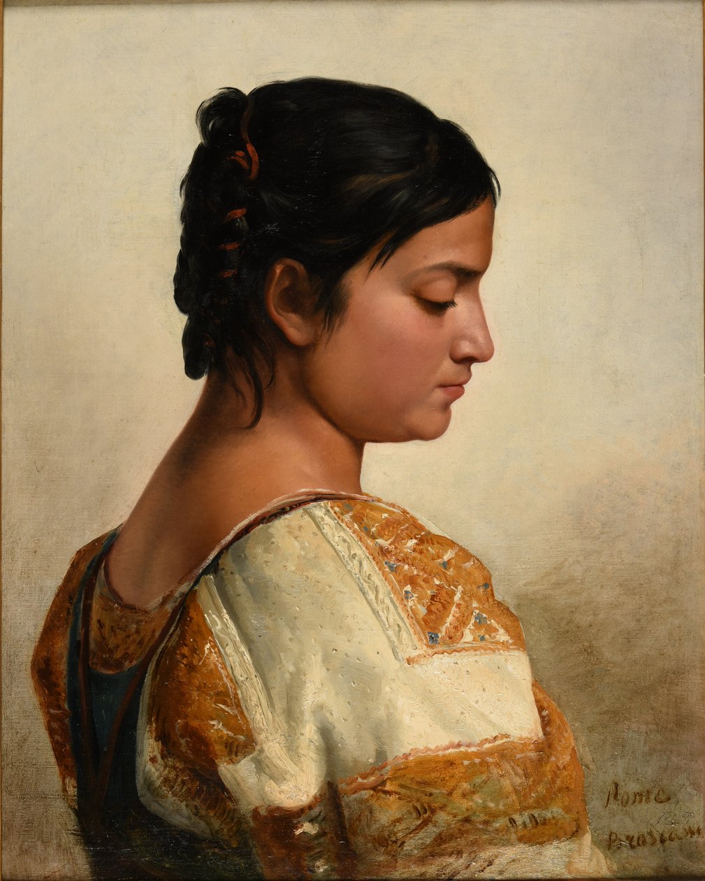 Head of a Roman Woman by Jacques Raymond Brascassat