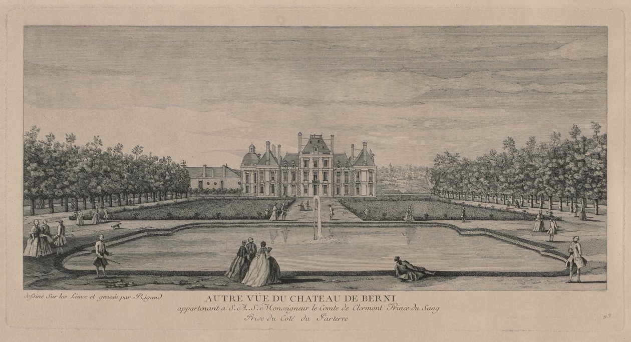 Chateau of Berny from the Gardens by Jacques Rigaud
