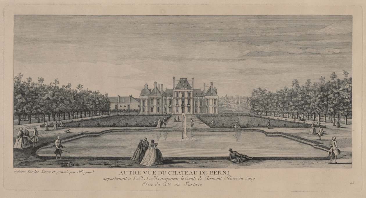 Chateau of Berny from the Gardens by Jacques Rigaud
