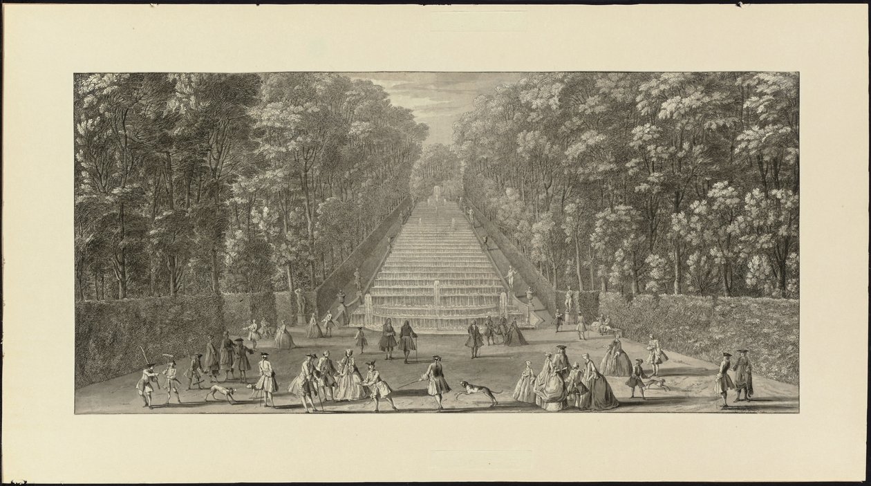 View of the Grand Cascade in the Gardens of Marly by Jacques Rigaud